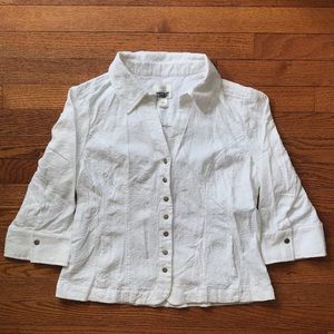 Christopher & Banks Button Up V-Neck Blouse